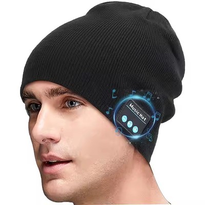 Top Seller Warm Musical Christmas Hat Music Hat Latest Tech Blue Tooth Beanie with Headphone