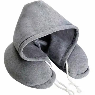 Top Seller Travel Neck Pillow With Hoodie, Hooded Neck Cushion Neck Pillows for Travel Airplane Slee