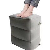 PVC Flocking Height Adjustable Inflated Footrest Cushion Office Home Airplane Footrest