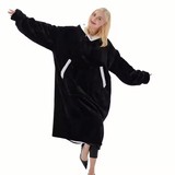 Comfort Wearable Blanket with Sleeves, Fleece Poncho Blanket, Hooded Blanket for Women Men Wathing T