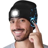 Upgraded Led Hat Blue Tooth Beanie Hat with Light and Blue Tooth Headphones
