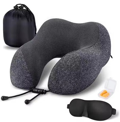 Comfy 50D Memory Foam Neck Travel Pillow Ergonomic Neck Support Pillow Custom Travel Neck Pillow Mem