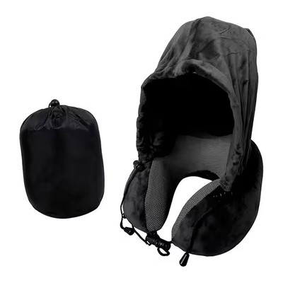 Best Neck Pillows Memory Foam Travel Hooded Neck Pillow Hoodie Travel Pillow for Airplane Travel